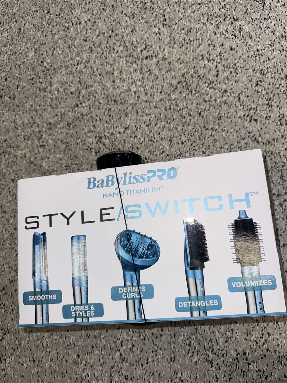 BaByliss Nano White Hair Styling Set with Blue Accents